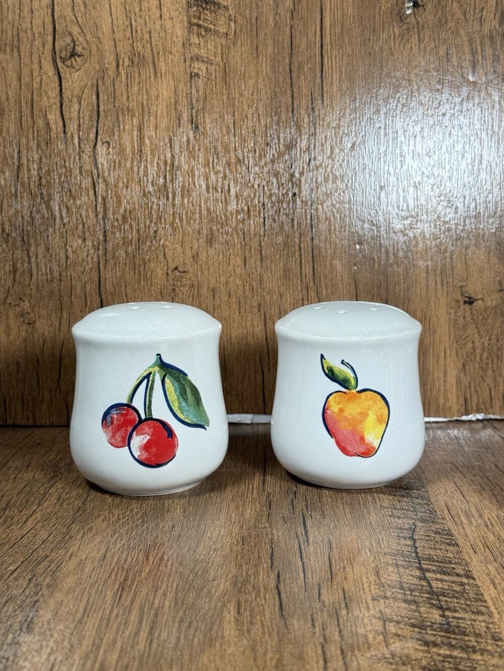 Corelle Coordinates Fruit Basket Stoneware Salt and Pepper Shakers